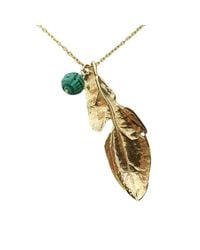 Stephanie Gorski Jewelry - Blue Gold Leaf Necklace - Lyst