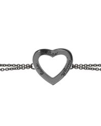 Ongkara - Black Rhodium Live Laugh Love Chain Bracelet - Lyst