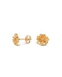 Liz Earle Fair and Fine - Metallic Wild Rose Stud Earrings Gold - Lyst