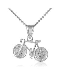 QP Jewellers - Metallic Bicycle Charm Pendant Necklace In Sterling Silver - Lyst