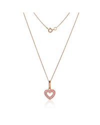 Nehita Jewelry - Metallic Rose Gold Pink Sapphire Open Heart Pendant - Lyst