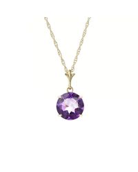 QP Jewellers - Metallic 9kt Gold Round Brilliant Cut Amethyst Pendant Necklace - Lyst