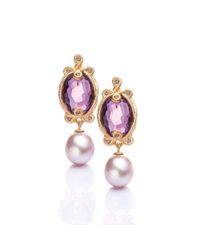 Brigitte Adolph Jewellery Design - Undine Amethyst Earrings With Natural Purple Pearls - Lyst