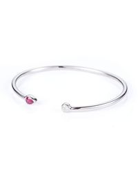 Vea Fine Jewelry - Multicolor Rose Petal Open Bangle White Gold - Lyst