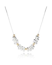 Lavan - Metallic Gold And Silver Nugget Necklace With 4mm Gold Filled Beads - Lyst
