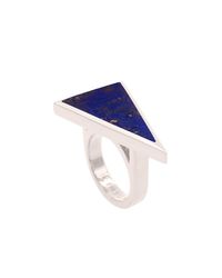KIMSU - Blue Triangolo Ring Silver - Lyst