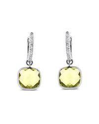 Cosanuova - Metallic Cushion Cut Drop Earrings - Lyst