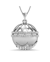 Diamoire Jewels - Metallic Diamonds And 14kt White Gold Nature Inspired Pendant - Lyst