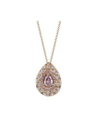 Harry Kotlar - Metallic Pear Shape Diamond Solitaire Criss Cross Artisan Pave Necklace - Lyst