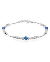 Lavan - Sparkling Silver Dark Blue Opal Bracelet - Lyst