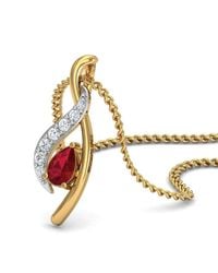 Diamoire Jewels - Metallic Premium Quality Diamonds And Ruby Pendant Nature Inspired In 18kt Yellow Gold - Lyst