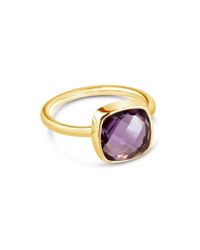 Lily Blanche - Metallic Purple Amethyst Cocktail Ring - Lyst