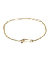 Rosie Chan - Metallic Gold And Diamond Safety Pin Bracelet - Lyst