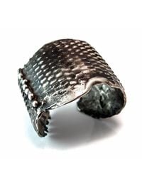 Private Opening - Metallic Large Snake Skin Oxidized Silver Cuff - Lyst