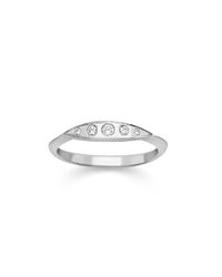 London Road Jewellery - Multicolor Portobello White Gold Diamond Velvet Leaf Single Row Ring - Lyst