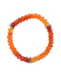 Heather Kenealy Jewelry - Red Graduated Colour Carnelian And Pave Diamond Bracelet - Lyst