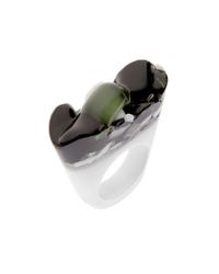 Pasionae - Metallic Murano Ring - B&w - Cholera - Lyst