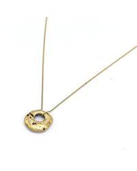 Stephanie Gorski Jewelry - Metallic Circle Stone Necklace Gold - Lyst