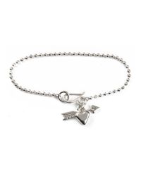 Vicky Davies - Metallic Sterling Silver Heart & Arrow Bracelet - Lyst