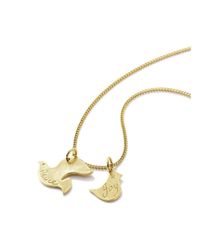 Vicky Davies - Metallic Sterling Silver & 18kt Gold Peace & Joy Bird Pendant Necklace - Lyst