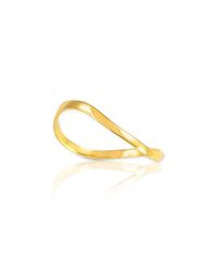 QP Jewellers - Metallic Wavy Thumb Ring In 9kt Gold - Lyst