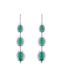 Meghna Jewels - Triple Drop Earrings With Green Onyx - Lyst