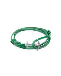Anchor & Crew - Multicolor Fern Green Admiral Silver And Leather Bracelet for Men - Lyst