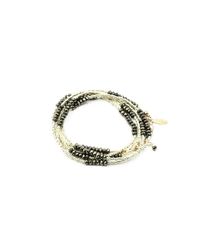 Laura J Finery - Multicolor Skinny Wrap Bracelet/necklace With Pyrite Rondelles - Lyst
