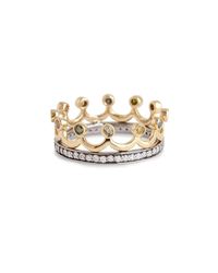 Bochic - Metallic Crown Spacer Ring - Lyst