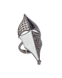 Bochic - Multicolor Large Black Tie Diamond Mask Ring - Lyst