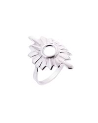 Taylor Black - Metallic Silver Large Sunburst Ring - Lyst