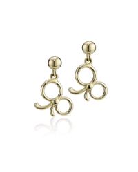 Molly B Couture - Metallic 9kt Gold Signature Bow Drop Earrings - Lyst