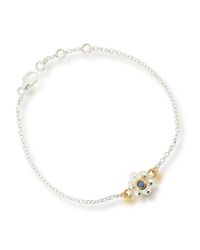 Ana Verdun - Metallic Grace Bracelet Silver Sapphire - Lyst