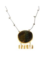 Isla - Metallic Tiger Eye Necklace - Lyst