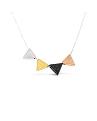 Vicky Davies - Metallic Sterling Silver & Gold Triangle Mixed Bead Necklace - Lyst