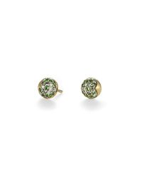Anahita Jewelry - Green Half-dome Pavé Stud Earrings - Lyst