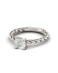 5Ine Jewels - Metallic Knot Rope Solitaire Diamond Engagement Ring In 4 Prong Setting - Lyst