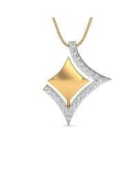 Diamoire Jewels - Metallic Salient Pave Diamond Pendant In 10kt Yellow Gold - Lyst