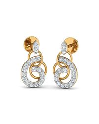 Diamoire Jewels - Metallic Nature Inspired 10kt Yellow Gold And Diamond Luxe Pave Earrings - Lyst