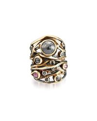 Bergsoe - Metallic Alternate Twisted Ring - Lyst