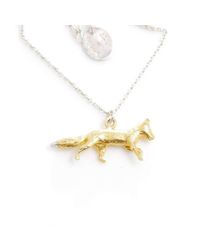 Hiho Silver - Metallic Sterling Silver & 22kt Gold Alex Monroe Prowling Fox Necklace - Lyst