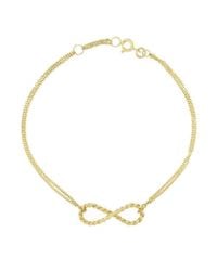 London Road Jewellery - Metallic Yellow Gold Infinity Bracelet - Lyst