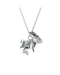 Origami Jewellery - Metallic Rabbit Silver Necklace - Lyst