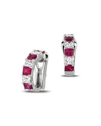 Gemlok for Gemveto - Multicolor Radiant Platinum Ruby Earrings - Lyst