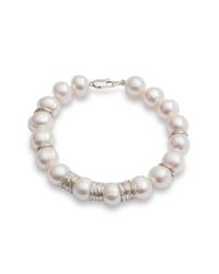 The Pearl Quarter - Metallic Chunky Pearl Bracelet With Silver Beads - Lyst