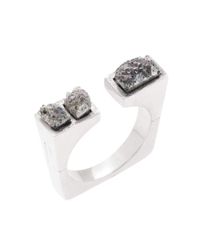 Pasionae - Metallic Asymmetrical Crystal Ring - Lyst