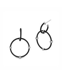Alor - Noir Earrings Black And Diamond Circle Drop - Lyst
