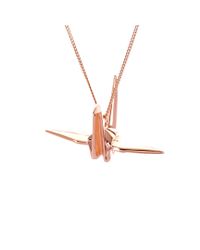 Origami Jewellery - Multicolor Bird Pink Gold Necklace - Lyst