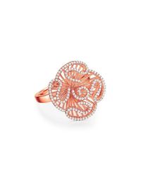 Fei Liu - Multicolor Cascade Stud Ring In 18kt Rose Gold Plate - Lyst