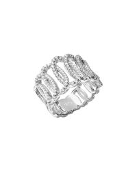 Lustre of London - Multicolor White Squiggle Ring - Lyst